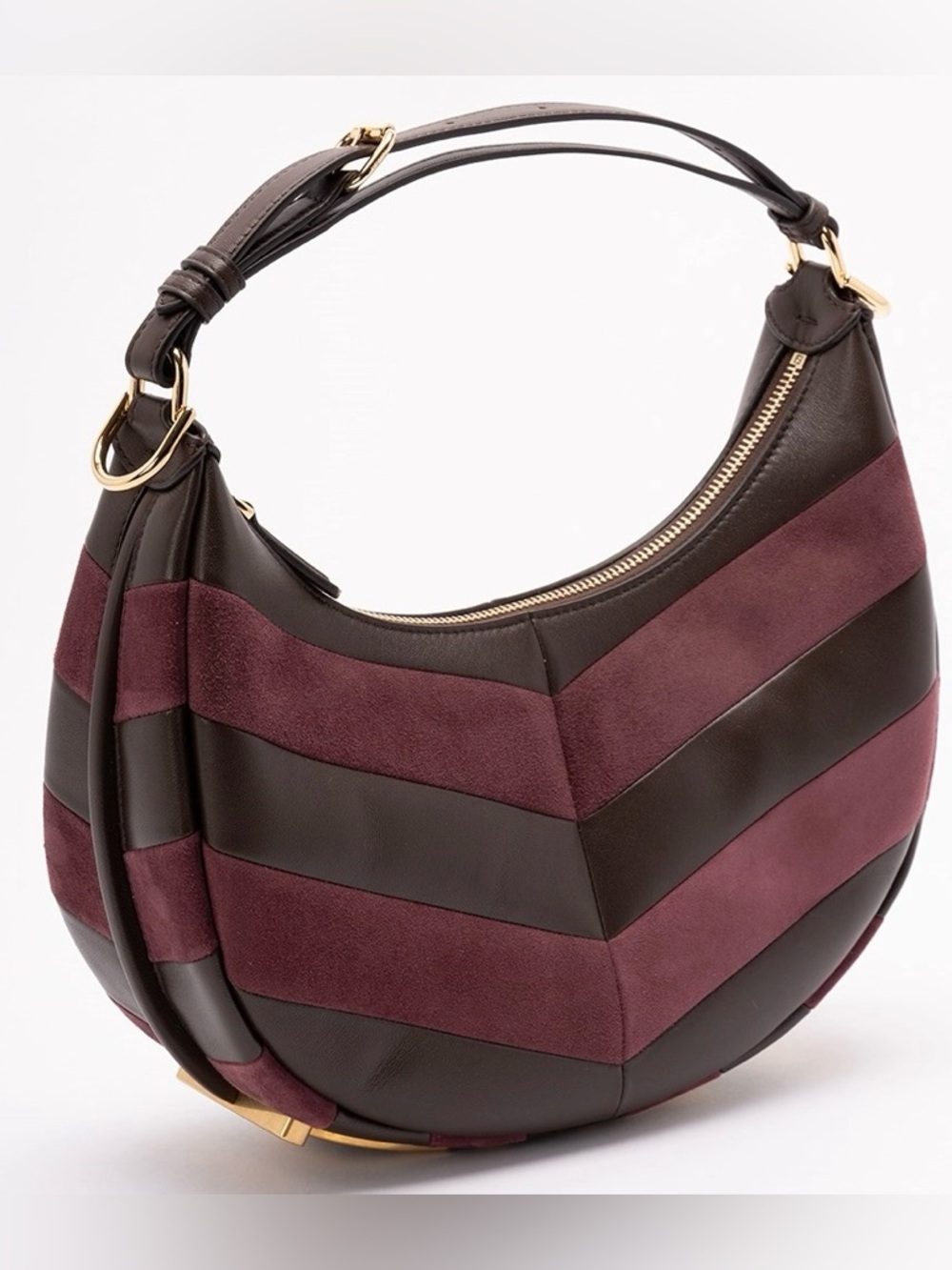 FENDI Fendigraphy chevron pattern hobo shoulder bag - Picture 4 of 6